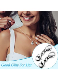 Mtlee Double Lobster Clasp Extender Double Claw Connector Bracelet Extension Clasp Small Bracelet Extender Necklace Shortener Clasp For Diy Jewelry Making 0.98 Inch(Silver 0.98 Inch)  - Image 4