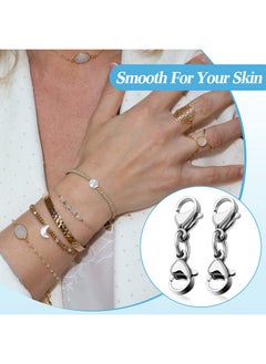 Mtlee Double Lobster Clasp Extender Double Claw Connector Bracelet Extension Clasp Small Bracelet Extender Necklace Shortener Clasp For Diy Jewelry Making 0.98 Inch(Silver 0.98 Inch)  - Image 3
