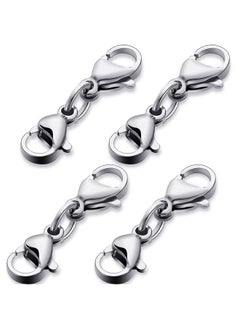 Mtlee Double Lobster Clasp Extender Double Claw Connector Bracelet Extension Clasp Small Bracelet Extender Necklace Shortener Clasp For Diy Jewelry Making 0.98 Inch(Silver 0.98 Inch)  - Image 1