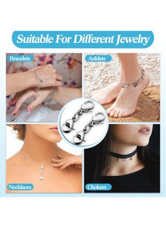 Mtlee Double Lobster Clasp Extender Double Claw Connector Bracelet Extension Clasp Small Bracelet Extender Necklace Shortener Clasp For Diy Jewelry Making 0.98 Inch(Silver 0.98 Inch)  - Image 5
