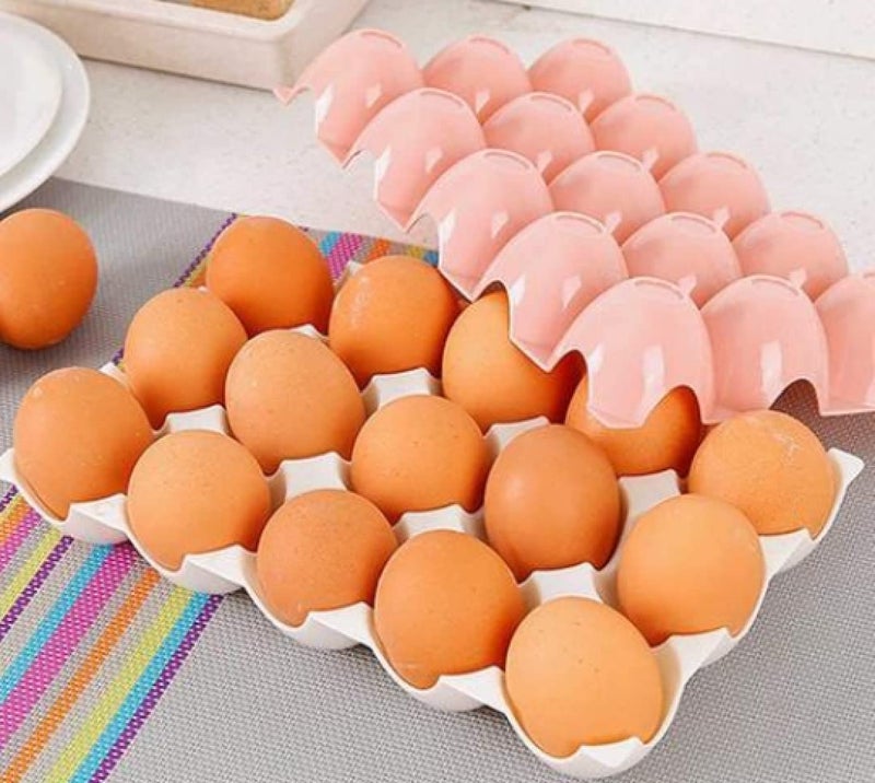 Prism Portable Egg Carrier Box 15 Piece Unbreakable Egg Organiser Colour Multicolour Material plastic Pack of 2  - Image 4