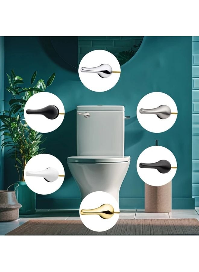 طقم استبدال مقبض دافق универсальный للحمامات باللون الفضي، مناسب لمعظم المراحيض الأمامية - Image 2