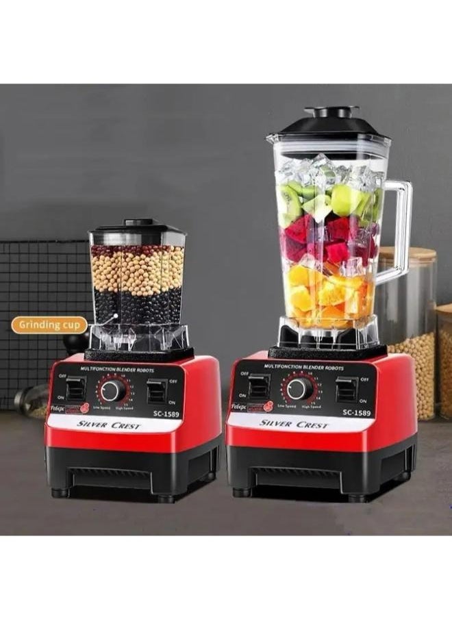 SILVER CREST Heavy Duty Commercial Juice Fruit Mixer 4500W Silver Crest SC-1589 2 in 1 Fresh Juicer Mixer Smoothie Blender Machine  - Image 5