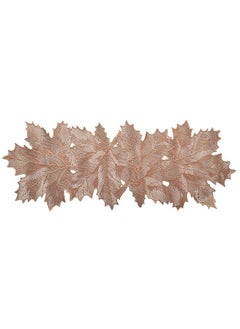 Kuber Industries Kuber Industries Leaf Design Waterproof, Heat Resistant, Non-Slip, Easy to Clean Soft Leather Table Runner for Dining Table (Copper)-HS43KUBMART26604, Standard  - Image 1