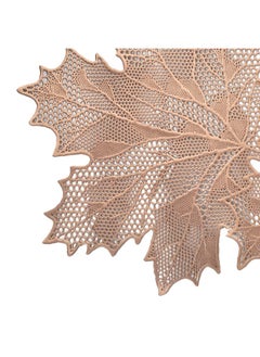 Kuber Industries Kuber Industries Leaf Design Waterproof, Heat Resistant, Non-Slip, Easy to Clean Soft Leather Table Runner for Dining Table (Copper)-HS43KUBMART26604, Standard  - Image 3