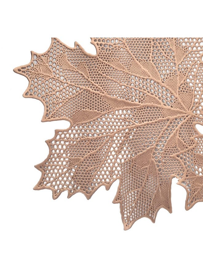 Kuber Industries - Kuber Industries Leaf Design Waterproof, Heat Resistant, Non-Slip, Easy to Clean Soft Leather Table Runner for Dining Table (Copper)-HS43KUBMART26604, Standard - Image 1