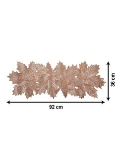 Kuber Industries Kuber Industries Leaf Design Waterproof, Heat Resistant, Non-Slip, Easy to Clean Soft Leather Table Runner for Dining Table (Copper)-HS43KUBMART26604, Standard  - Image 5