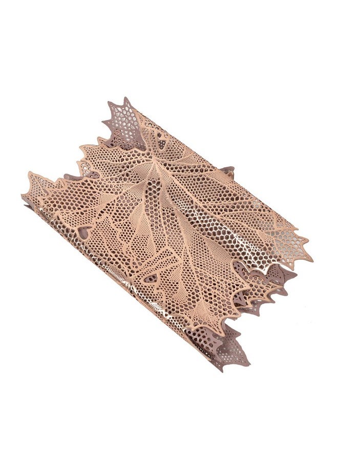 Kuber Industries - Kuber Industries Leaf Design Waterproof, Heat Resistant, Non-Slip, Easy to Clean Soft Leather Table Runner for Dining Table (Copper)-HS43KUBMART26604, Standard - Image 1