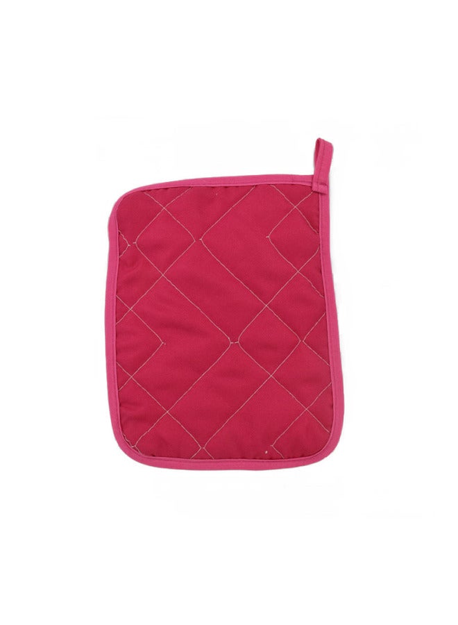 Color Towel Cloth With Pocket Mat Insulation Mat Polyester Placemat Square Coaster Kitchen Table Anti-scald Pot Mat-Color:Rose Red - Image 1