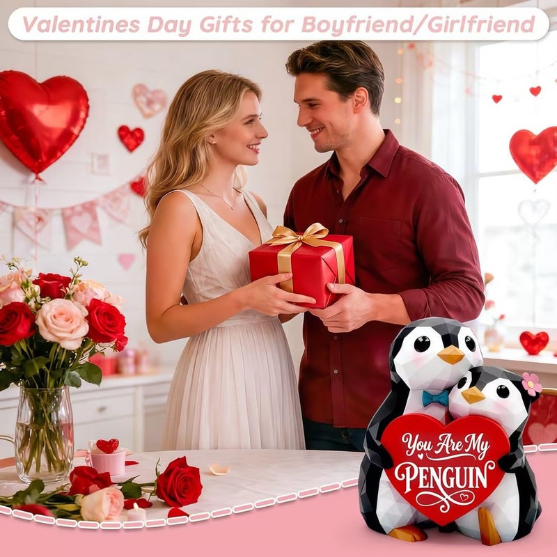 MAMAGIFTREE Penguin Figurines Valentines Day Gifts for Him Her Boyfriend Girlfriend, Hand-Painted Couple Sculpture Romantic I Love You Gift for Wife Husband,Wedding Anniversary Birthday Gift for Women Desk Decor - Image 4