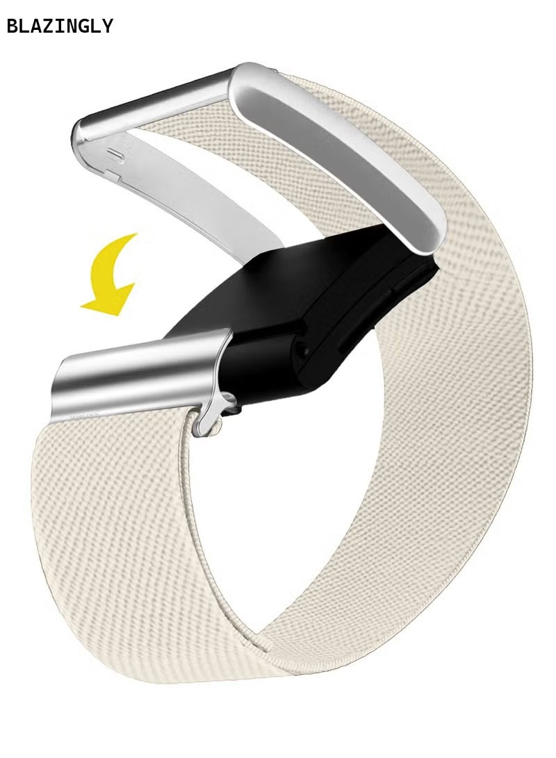BLAZINGLY Replacement Nylon Band for Whoop 5.0 – Adjustable Fitness Sport Wrist Strap with Silver Clip for Men & Women Starlight