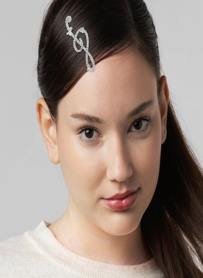 KALLORY 4 Pcs Side Clip Girl Hairpin Alloy Hair Clip Hair Accessories Music Note Hair Clip Bobby Pin Rhinestone Barrette Women Barrette Musical Note Women - Image 5