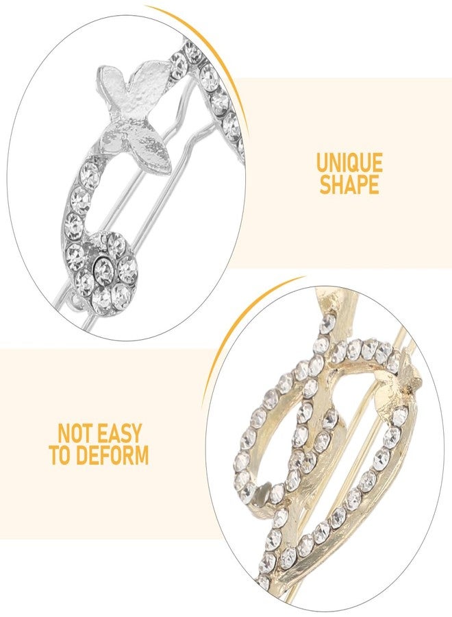 KALLORY 4 Pcs Side Clip Girl Hairpin Alloy Hair Clip Hair Accessories Music Note Hair Clip Bobby Pin Rhinestone Barrette Women Barrette Musical Note Women - Image 4