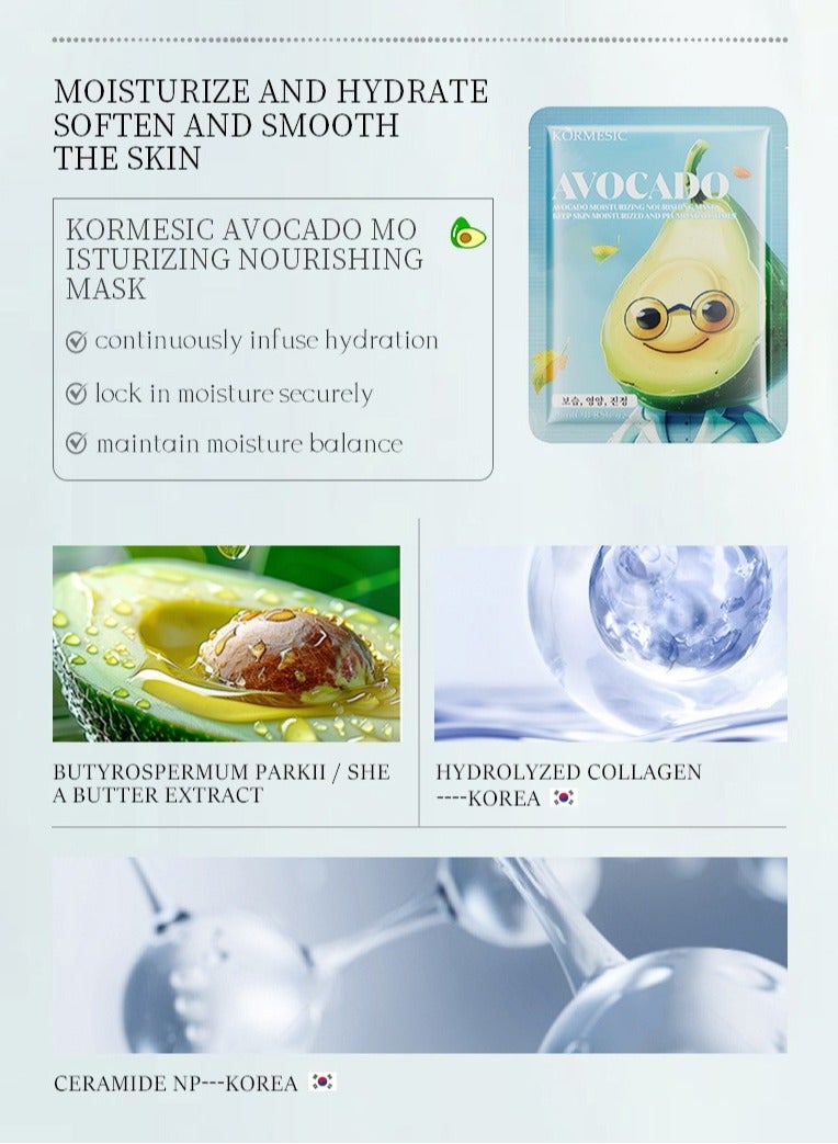 Kormesic Avocado Essence Mask - 25ml x 5 Sheets  - Image 2