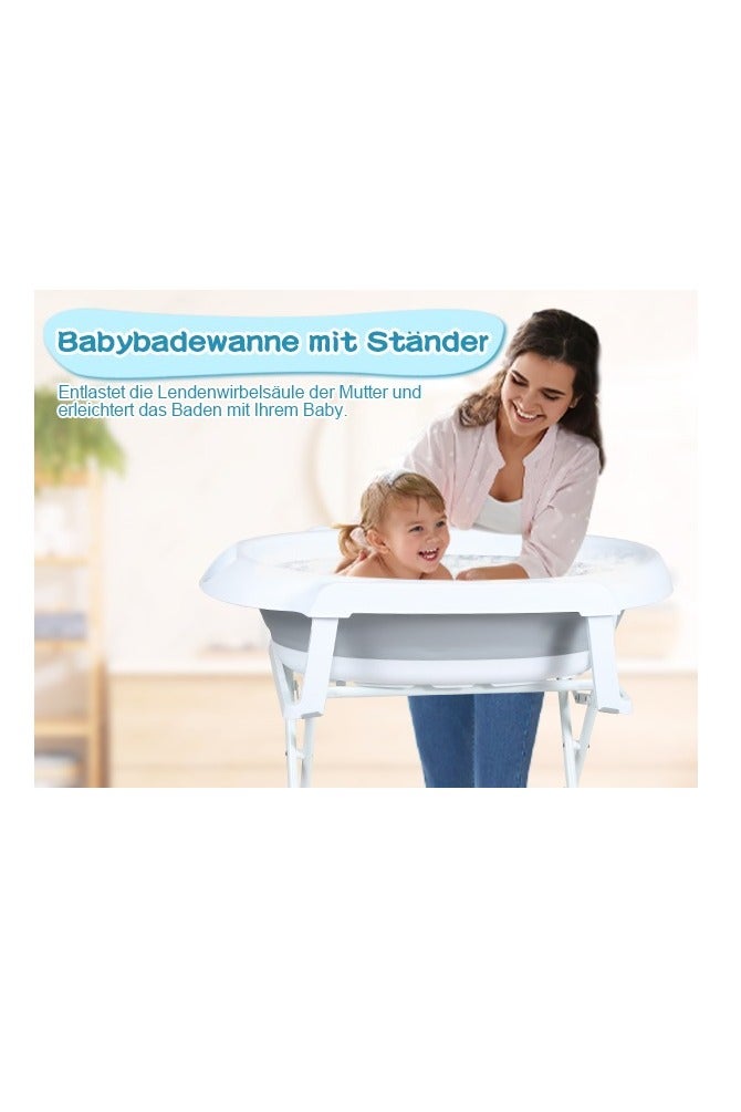 ممز بلانيت حوض استحمام بيبي محمول  مع حامل داخلي ومكان لوضع مستلزمات الاستحمام - مثالي للسفر والمنازل الصغيرة_ مستلزمات اطفال ـ هديه للاطفال ـ حوض استحمام اطفال ـ بانيو اطفال - Image 5