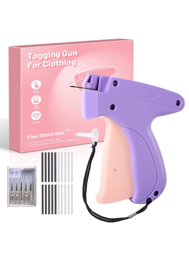 Relex Fine Stitch Gun, Quick Clothing Fixer for Clothes, Micro Tagging Gun for Clothing with 5 Fine Needles & 1000 Pcs Fasteners, Mini Speedy Sticky Sewing Gun Hemming Tool (Purple) - Image 1