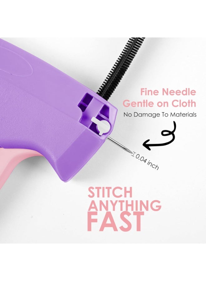 Relex Fine Stitch Gun, Quick Clothing Fixer for Clothes, Micro Tagging Gun for Clothing with 5 Fine Needles & 1000 Pcs Fasteners, Mini Speedy Sticky Sewing Gun Hemming Tool (Purple) - Image 3