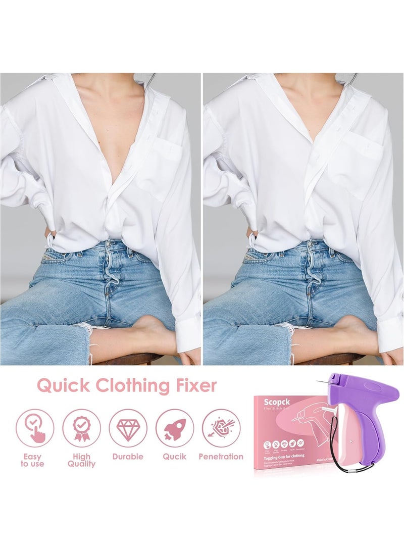 Relex Fine Stitch Gun, Quick Clothing Fixer for Clothes, Micro Tagging Gun for Clothing with 5 Fine Needles & 1000 Pcs Fasteners, Mini Speedy Sticky Sewing Gun Hemming Tool (Purple) - Image 5
