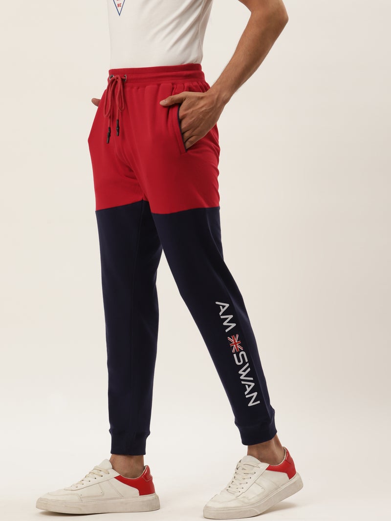 amswan COTTON RICH LYCRA WITH CONTRAST PANNEL PRINTED TRACK PANTS - Image 2