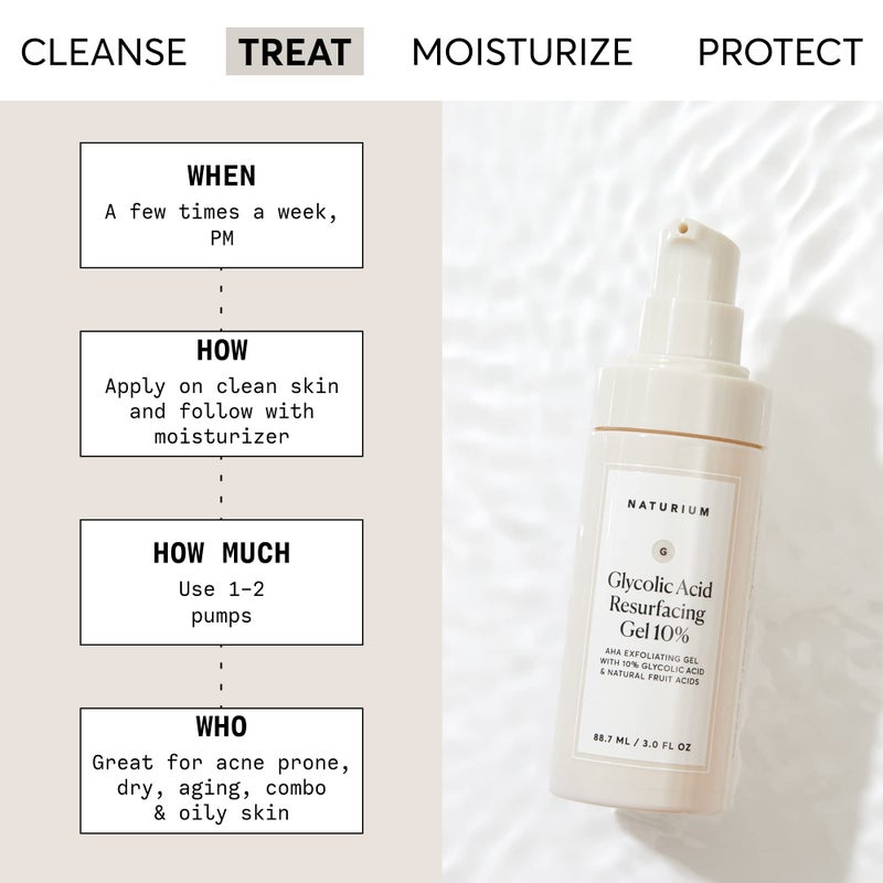 Naturium Glycolic Acid Resurfacing Gel 10%, AHA Exfoliating Gel with Natural Fruit Acids, 3.0 oz - Image 3