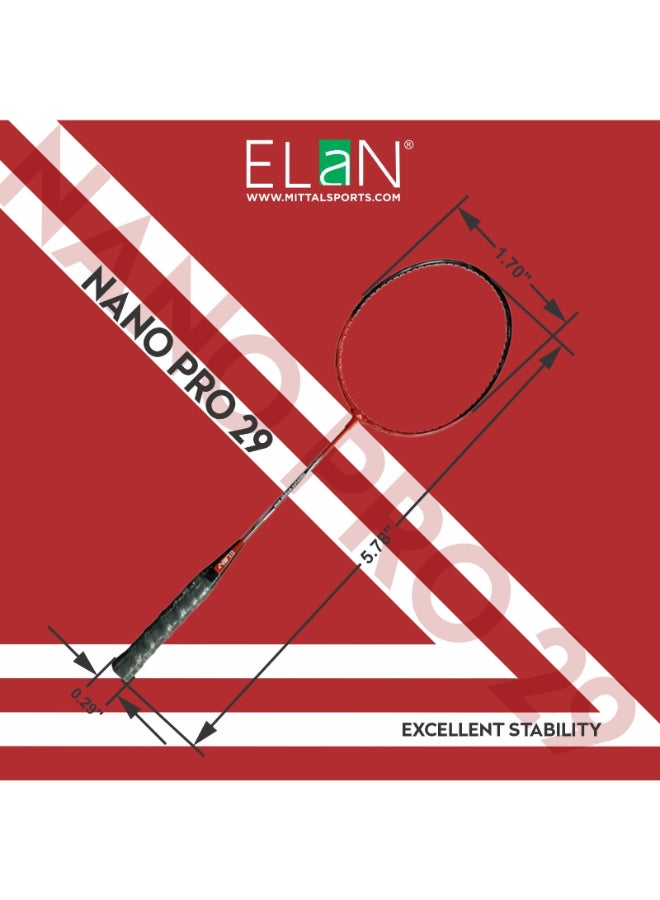 Elan Badminton Racket Nano Pro 29 – Lightweight Nano Frame Badminton Racquet with High Strength Build and Comfort Grip for Training and Competitive Play - Image 2