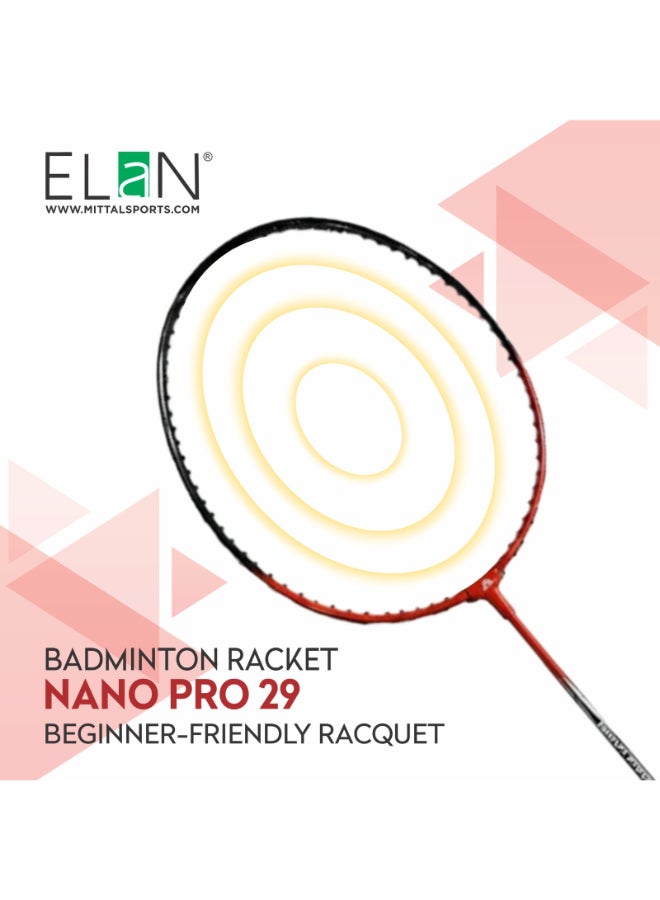 Elan Badminton Racket Nano Pro 29 – Lightweight Nano Frame Badminton Racquet with High Strength Build and Comfort Grip for Training and Competitive Play - Image 4