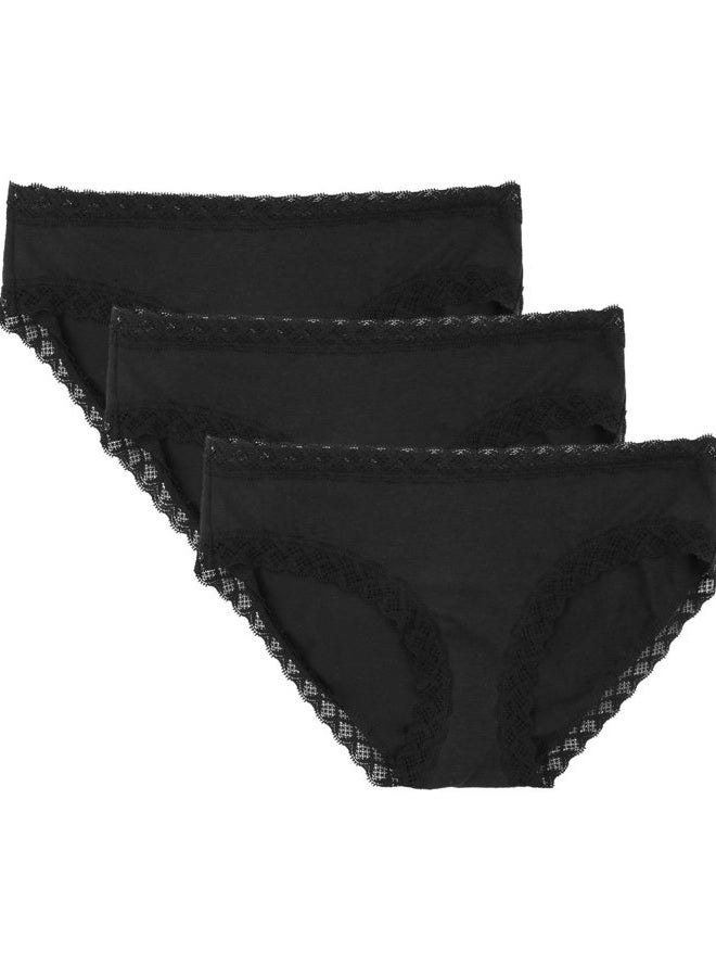Natori Women's Bliss: Girl Brief 3 Pack Pant, Black (3 Pack), M - Image 1