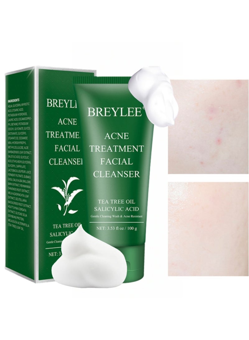 BREYLEE Tea Tree Acne Cleanser Facial Cleanser 100g - Image 1