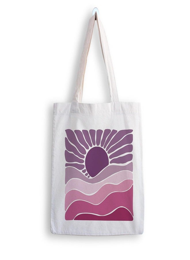 ARTBUG Tote Bag for Women with zip, Aesthetic Canvas tote bag for college girls, office, stylish and reusable - Sun Alone - D No - 111 - Image 1