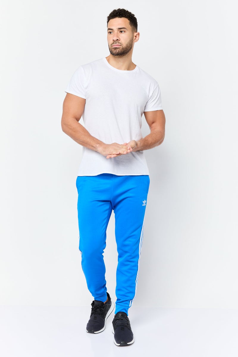 adidas Originals Men Slim Fit Training Sweatpants, Blue - Image 3