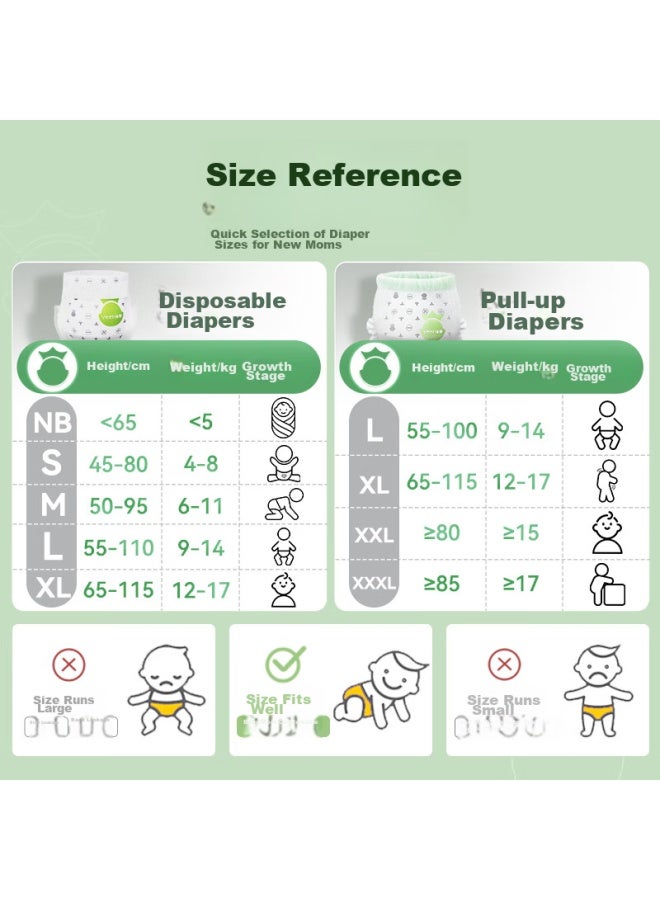 Yeehoo Ying · Joy Series Diapers, M Size, 100 Pieces, Ammonia-free, Little Green Pants, Ultra-thin, Breathable, Baby Diapers - Image 3