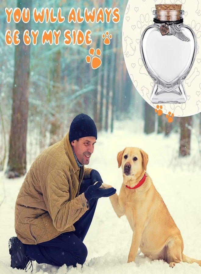 Eaasty 2 Sets Memorial Bottle for Pet Hair, Pet Fur Keepsake Fur Memorial, Clear Dog Cat Fur Keepsake, Pet Urn Glass Bottles with Cork Stopper(Dog) - Image 5