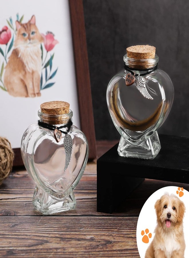 Eaasty 2 Sets Memorial Bottle for Pet Hair, Pet Fur Keepsake Fur Memorial, Clear Dog Cat Fur Keepsake, Pet Urn Glass Bottles with Cork Stopper(Dog) - Image 4