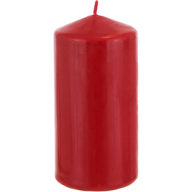 Mega Candles 1 pc Unscented Red Round Pillar Candle, Pressed Premium Wax Candles 3 Inch x 6 Inch, Home Décor, Wedding Receptions, Baby Showers, Birthdays, Celebrations, Party Favors & More - Image 1