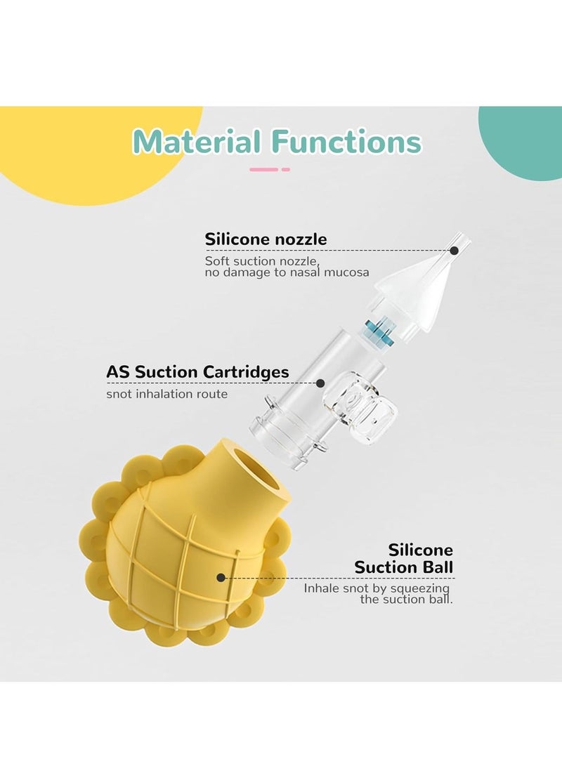 Nasal Aspirator for Baby, Nose Sucker for Baby, Cleanable and Reusable, BPA-Free Silicone, with 2 Silicone Tips, A Clip, and Organizer - Image 2