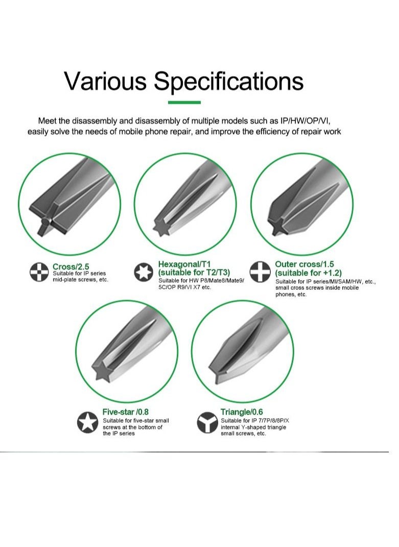 RELIFE - Set 2D S2 Steel Special Screwdrivers Repair Tools Kit for Mobile Phone Repair - Image 1