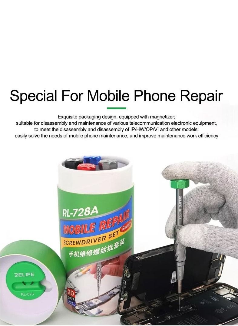 RELIFE - Set 2D S2 Steel Special Screwdrivers Repair Tools Kit for Mobile Phone Repair - Image 1