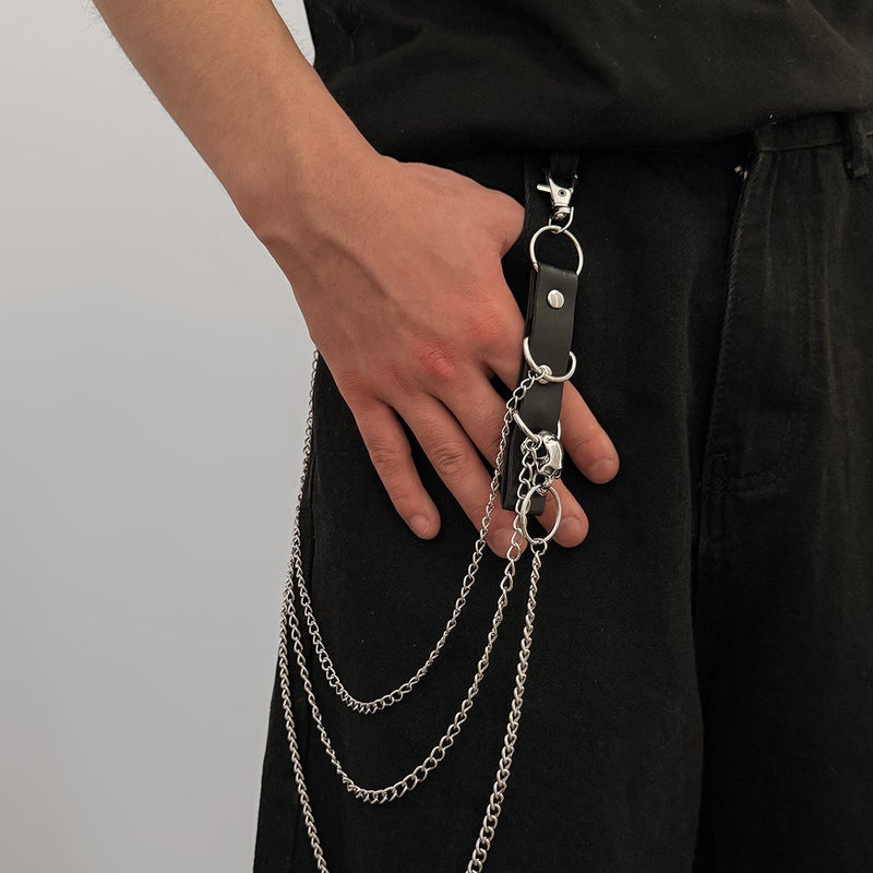 European and American Cross-Border Jewelry: Punk Metal Chain Multi-Layer Waist Chain, Trendy Street Style with Hoop Design, Versatile for Men - Image 4