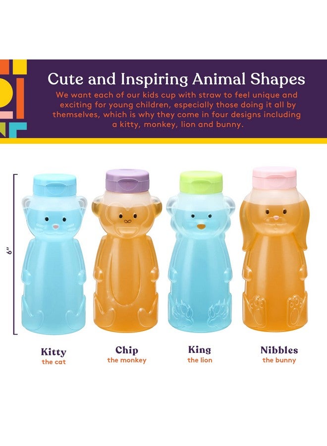 Special Supplies Honey Bear Straw Cup For Babies 4Pack Fun Animalshaped Baby Led Weaning Training Drink For Straw Training And Weaning  - Image 3