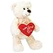 Aqushymallow Cow دبدوب أكوشيمالو بقلب أو وردة حمراء دمية دبدوب رومانسية هدية عيد الحب أو عيد ميلاد للبنات دبدوب أبيض بقلب - Image 4