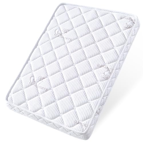OSSERTSbearY Pack and Play Mattress 38 x 26 Premium Knitted Fabric Safety Reinforced Play Yard Mattress Fits for Graco Baby Trend Pamo Babe Playard Firm Support and Comfort FoamWhite - Image 1