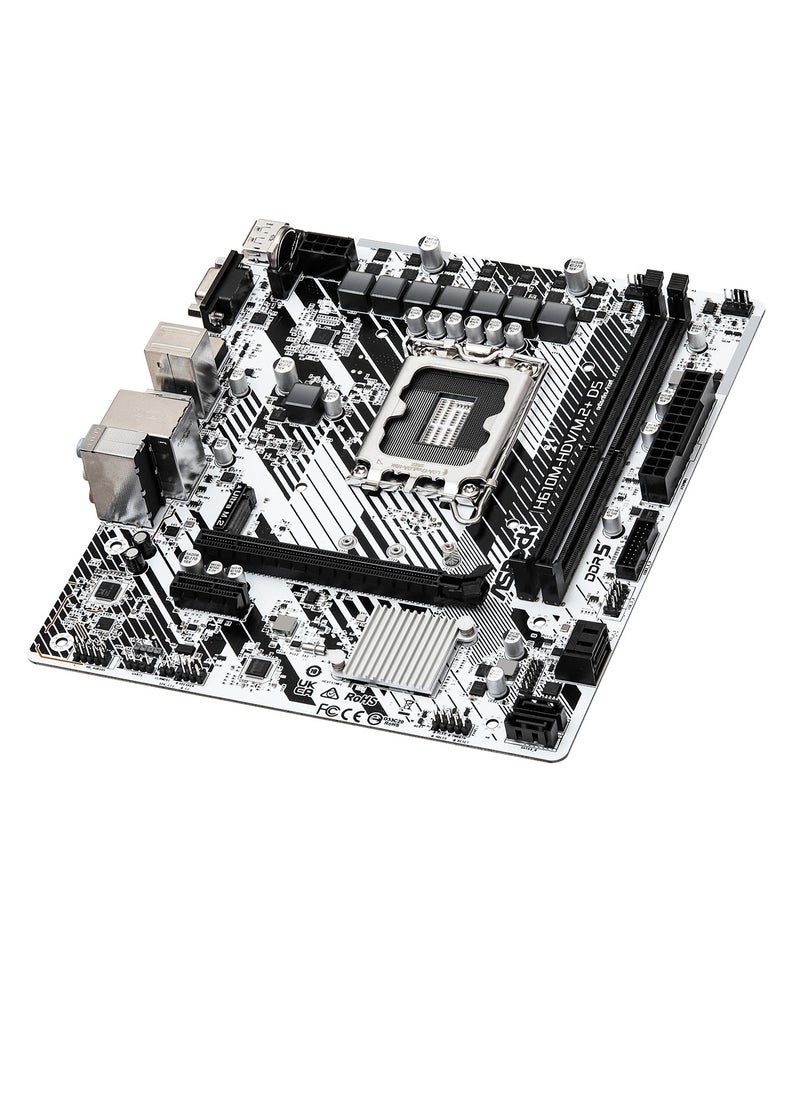 ASRock ASRock H610M-HDV/M.2+ D5 LGA 1700 Socket Intel Motherboard  - Image 3