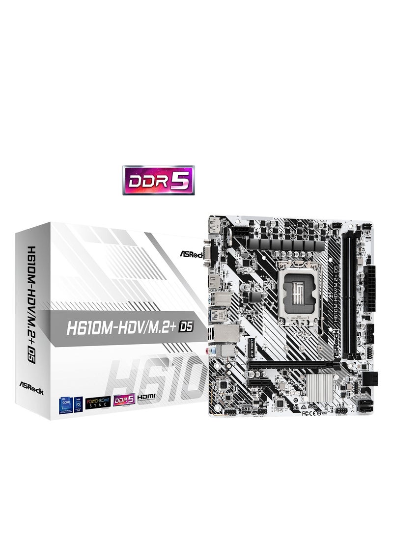 ASRock ASRock H610M-HDV/M.2+ D5 LGA 1700 Socket Intel Motherboard  - Image 5