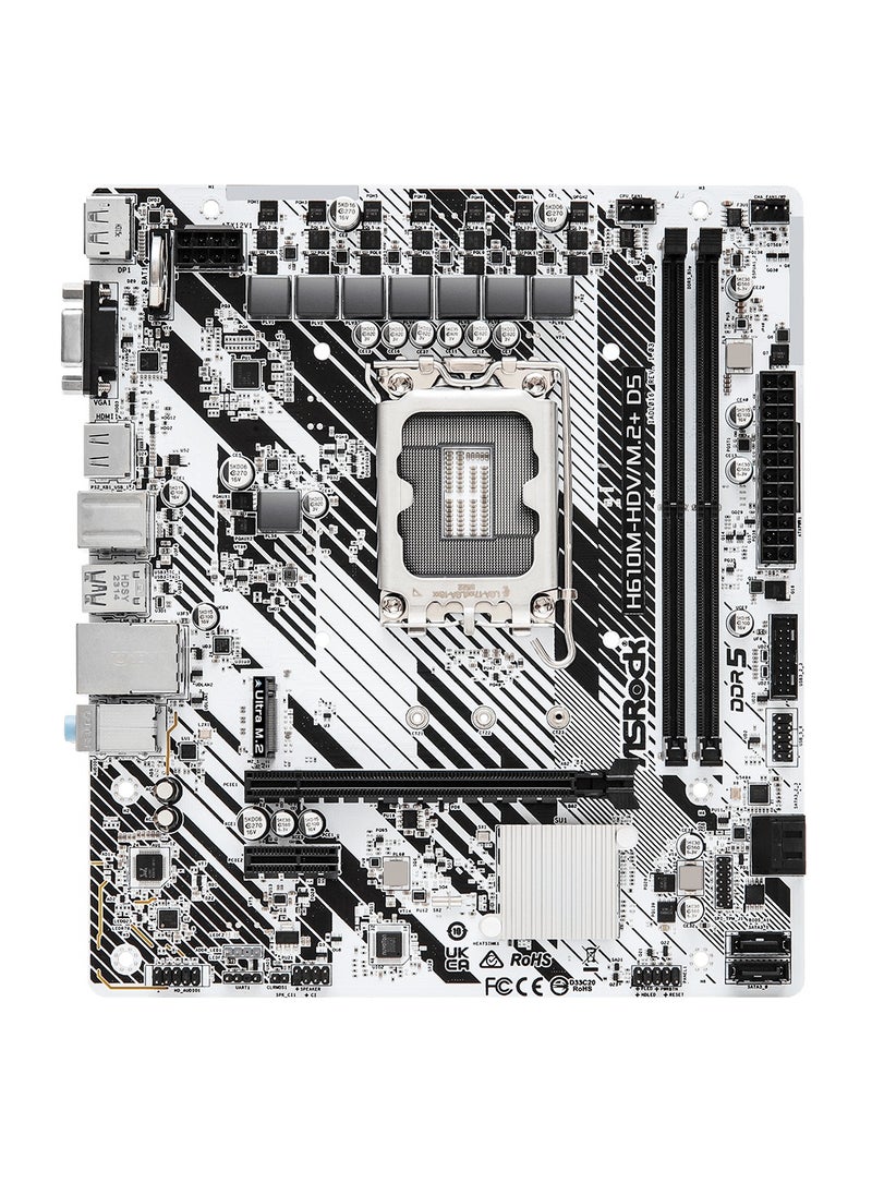 ASRock ASRock H610M-HDV/M.2+ D5 LGA 1700 Socket Intel Motherboard  - Image 2