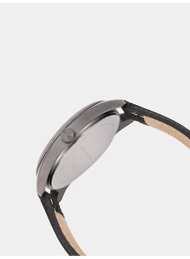 French Connection Men's Black Dial Black Nylon Strap Analog Watch 41mm - Image 3