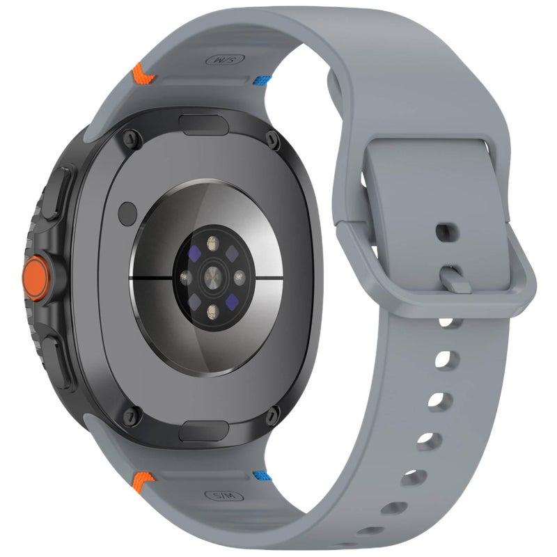 Adjustable Silicone Sport Smartwatch Band Compatible with Samsung Galaxy Watch 8 Classic with Fit Soft Strap and Quick Daily Replacement in Gray - Image 1