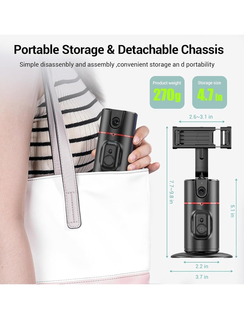 "360° Rotating Auto Face Tracking Phone Holder Tripod with Remote Control & Gesture Recognition – Smart Motion Tracking Stand for Vlogging, Live Streaming, Video Calls, and Content Creation" - Image 4