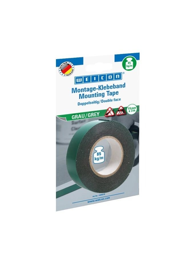 WEICON Mounting Tape (Indoor/Outdoor) 19mm x 3mtrs Grey