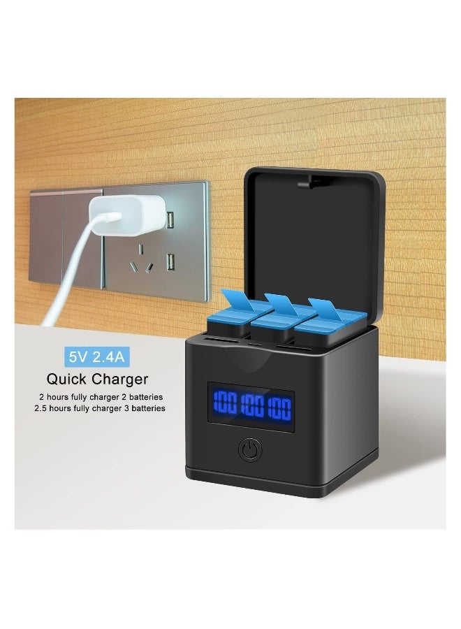 Battery Charger Compatible for GoPro Hero 12, Hero 11, Hero 10, Hero 9 Black, 3-Channel Battery Charger Station for Gopro Hero 12/11/10/9 - Image 1