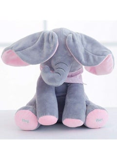 CMGTYYD Elephant Stuffed Animals - Peekaboo and Singing, Baby Animated Flappy Elephant Stuffed Animal Baby Toy Plush for Babies, Toddlers and Children, Pink, 30cm  - Image 4